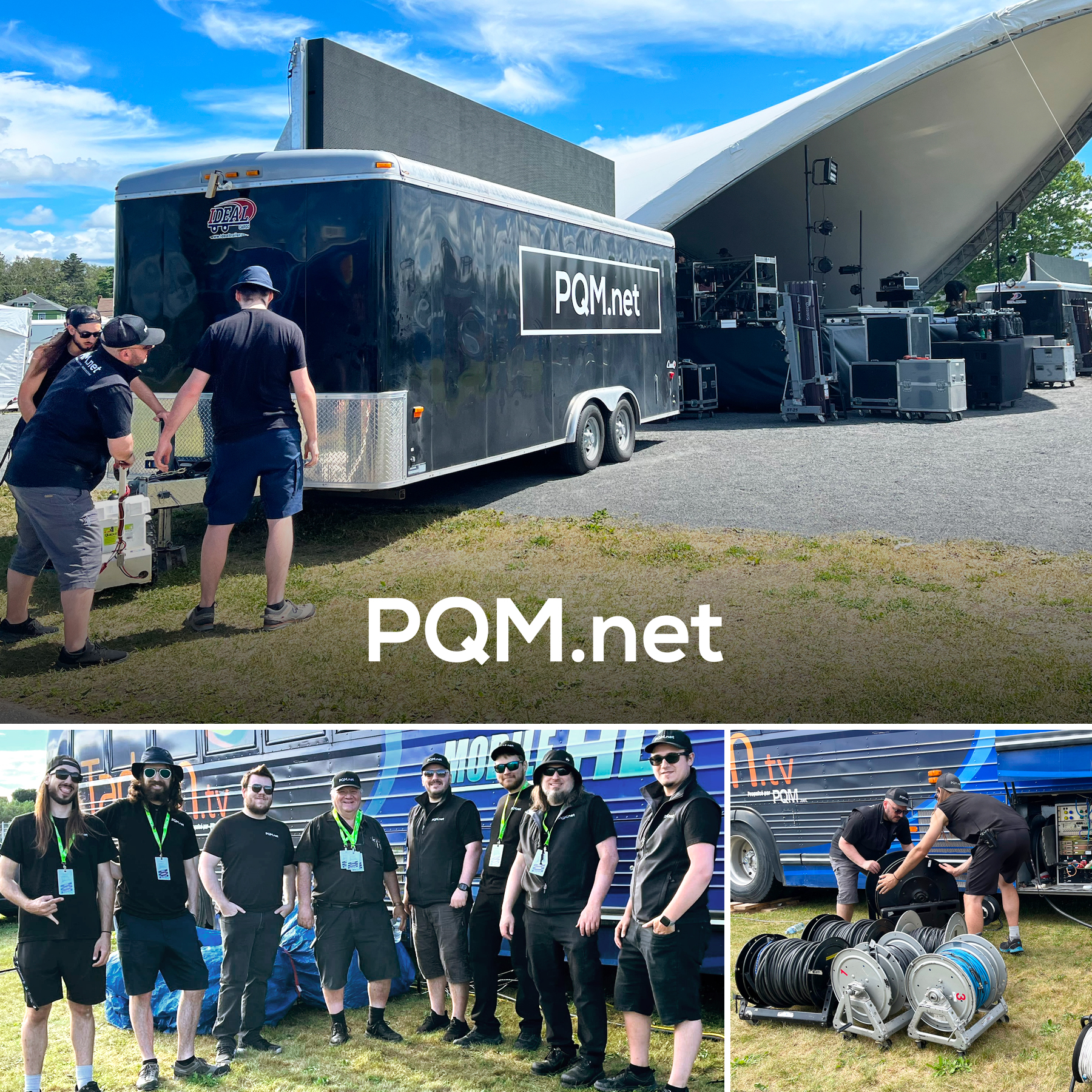 Régie mobile de PQM.net avec les employés pour un gros événement de webdiffusion à Matane