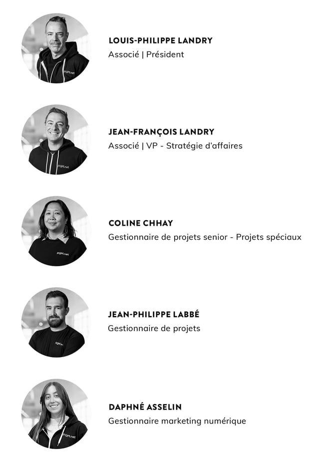 Louis-Philippe Landry, Jean-François Landry, Coline Chhay, Jean-Philippe Labbé et Daphné Asselin