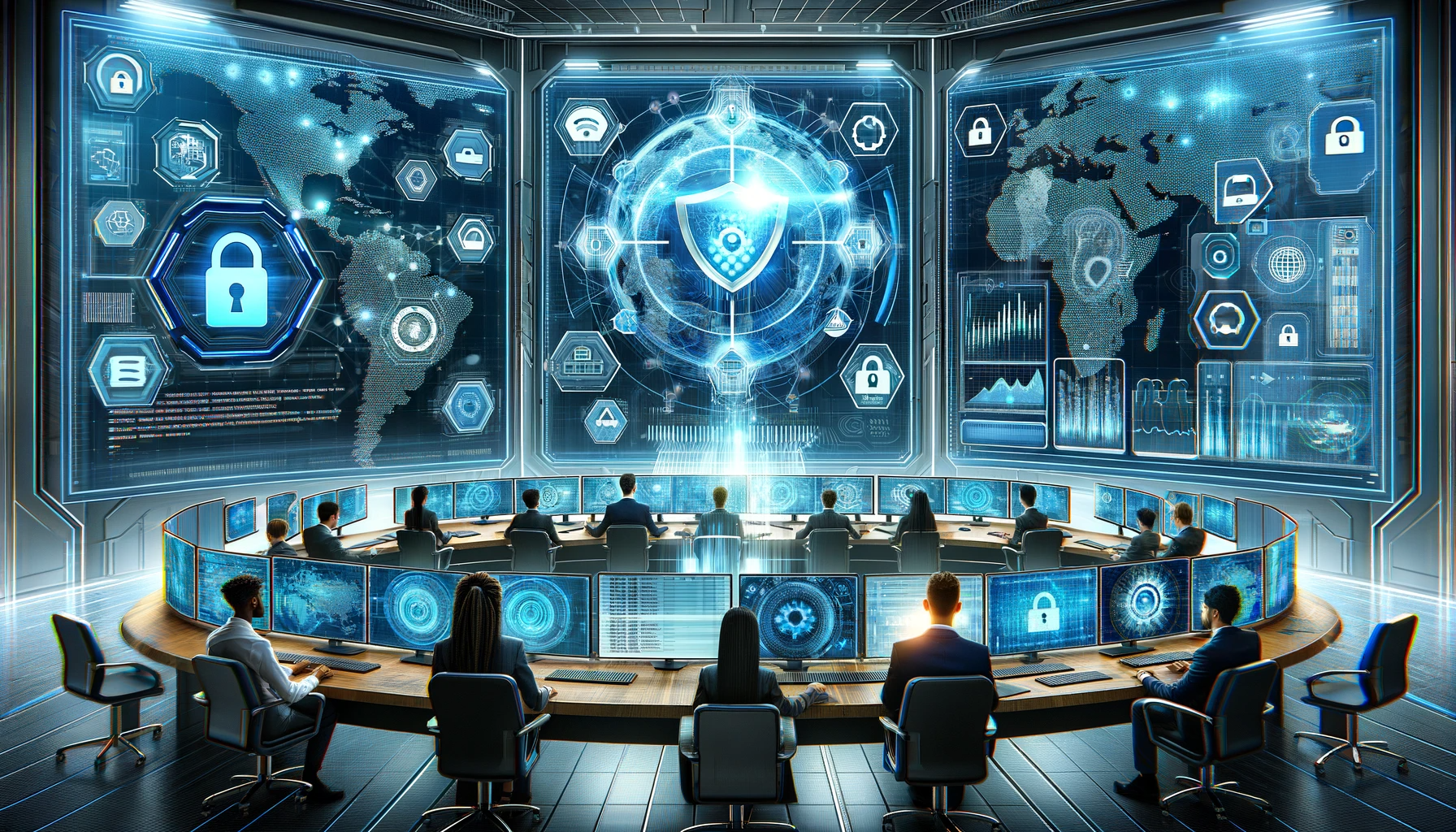 Une équipe d'expert s'occupe de la sécurité sur les webinaires. Image AI représentation