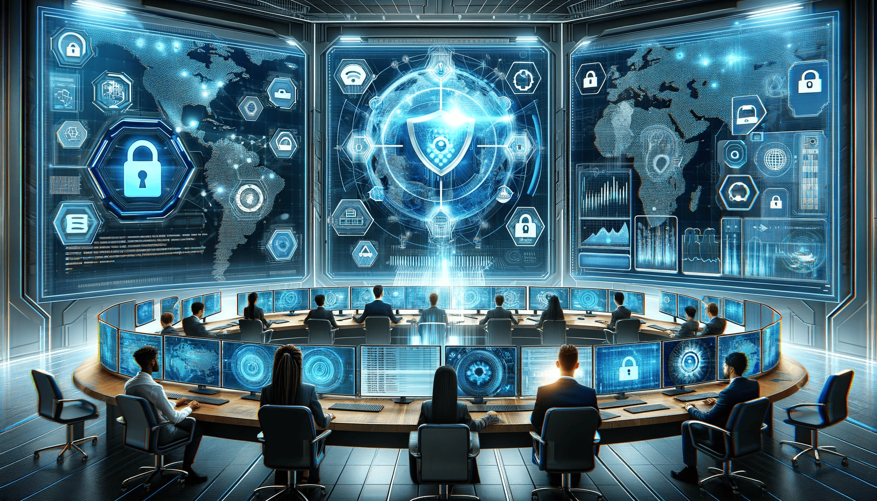 An expert team takes care of security on webinars. AI image representation.