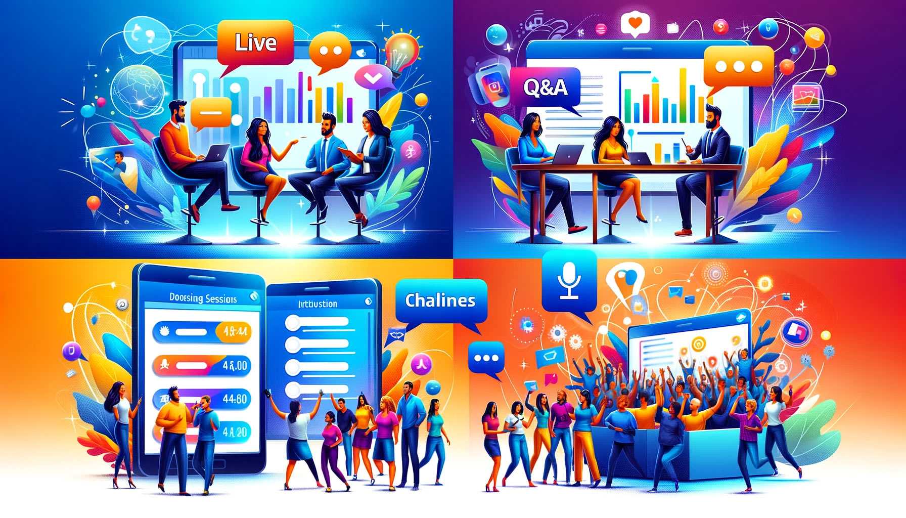stratégies pour la webdiffusion incluant chat, Q&A, jeux