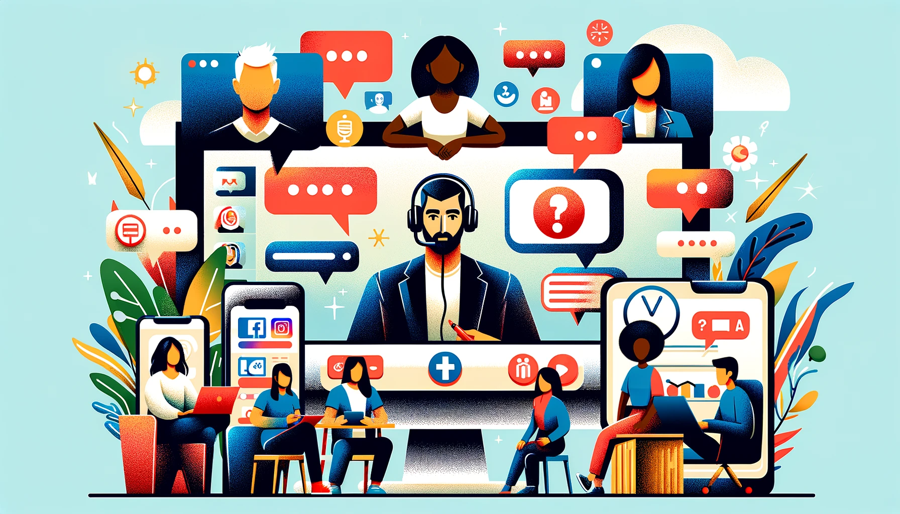 representation d'un webinaire avec des outils interractifs