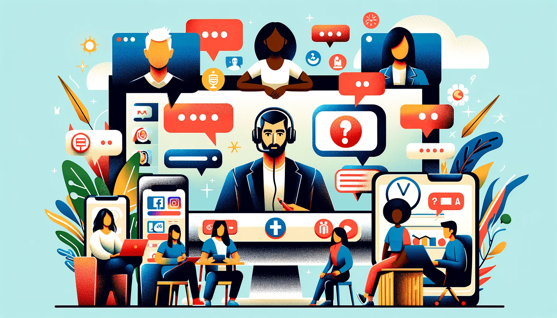 representation d'un webinaire avec des outils interractifs