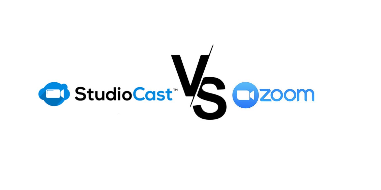 logo de StudioCast et de Zoom : comparaison des deux plateforme de webdiffusion