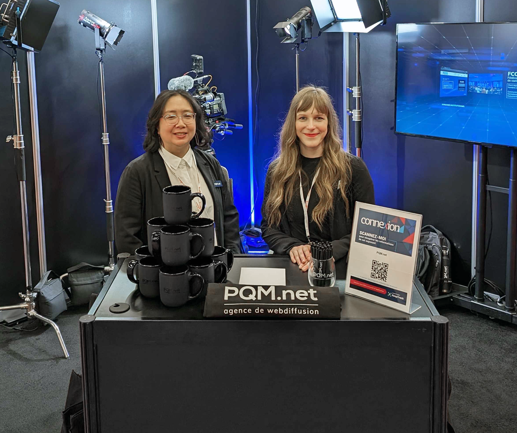 Kiosque de PQM.net au Salon Connexion Les Affaires au Palais des congrès de Montréal