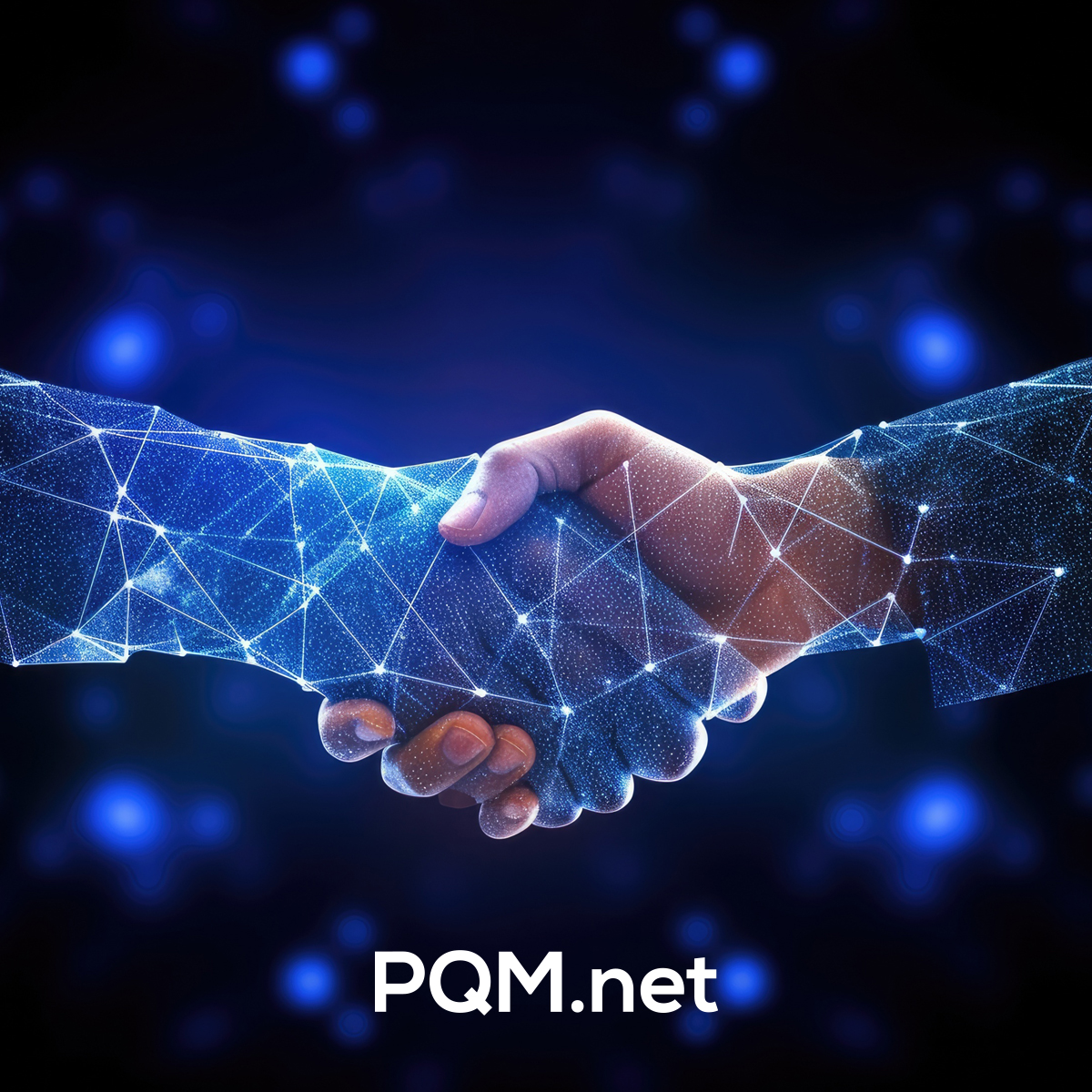 une main digitale qui sert celle d'un humain donnant l'accès à l'intelligence d'affaire