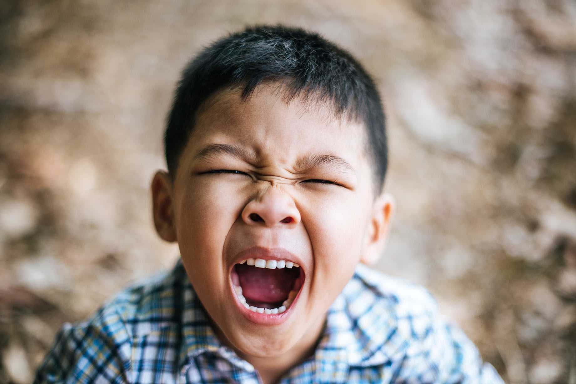 Enfant qui crie et ne laisse pas son parent se concentrer pour sa formation en ligne